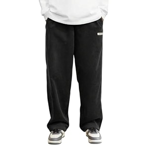 KOTTY Mens SolidButtonWideLoose fitCorduroy Trousers Pant