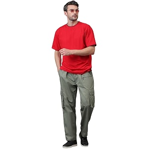 kotty men39s solid mid rise utility pocket button willow blue regular cargo