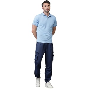 kotty men39s solid mid rise utility pocket button willow blue regular cargo