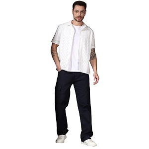 kotty men39s solid mid rise utility pocket button willow blue regular cargo