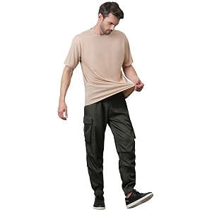 kotty men39s solid mid rise utility pocket button willow blue regular cargo