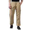 KOTTY Men's Solid Mid Rise Utility Pocket Button Willow Blue Regular Cargo