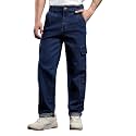 KOTTY Men's Solid Mid Rise Utility Pocket Button Willow Blue Regular Cargo
