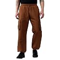 KOTTY Men's Solid Mid Rise Utility Pocket Button Willow Blue Regular Cargo