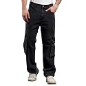KOTTY Men's Solid Mid Rise Utility Pocket Button Willow Blue Regular Cargo