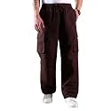 KOTTY Men's Solid Mid Rise Utility Pocket Button Willow Blue Regular Cargo