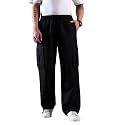 KOTTY Men's Solid Mid Rise Utility Pocket Button Willow Blue Regular Cargo