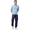 KOTTY Men's Solid Mid Rise Utility Pocket Button Willow Blue Regular Cargo