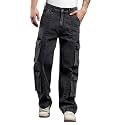 KOTTY Men's Solid Mid Rise Utility Pocket Button Willow Blue Regular Cargo