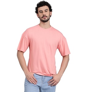 KOTTY Mens Solid Oversized Fit T-Shirt
