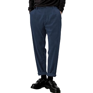KOTTY Mens SolidButtonStraightRegular fitCorduroy TrousersPant for Men