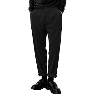 KOTTY Mens SolidButtonStraightRegular fitCorduroy TrousersPant for Men
