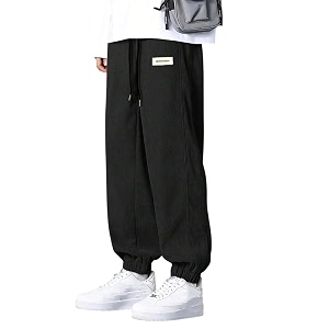 KOTTY Mens SolidButtonWideLoose fitCorduroy Trousers Pant
