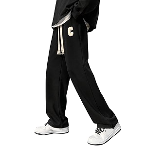 KOTTY Mens Solid Wide Leg Relaxed Fit