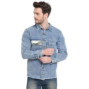 KOTTY Men Denim Full Sleeve Regular Winter