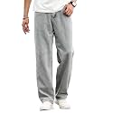 KOTTY Mens SolidMid Rise Coin PocketButtonAnkle LengthLoose