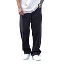 KOTTY Mens SolidMid Rise Coin PocketButtonAnkle LengthLoose
