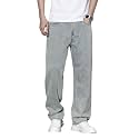 KOTTY Mens SolidMid Rise Coin PocketButtonAnkle LengthLoose