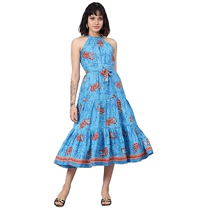 KOTTY Polyester Fit and Flare Midi Women