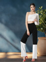 KOTTY Regular Fit Women Black, White Trousers