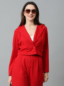 kotty solid single breasted casual women blazer