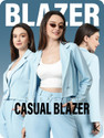 KOTTY Women Solid Single Breasted Casual Blazer (Light Blue)