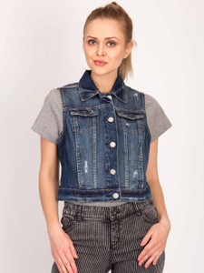 kotty women solid denim jacket