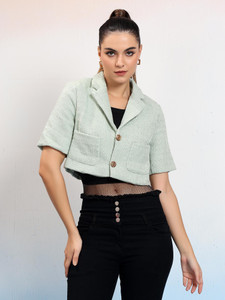 kotty solid single breasted casual women blazer