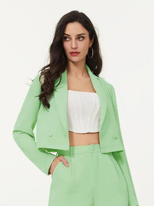 kotty solid single breasted casual women blazer