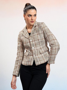 kotty self design single breasted casual women blazer
