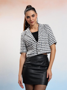 kotty solid single breasted casual women blazer