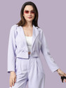 KOTTY Women Solid Single Breasted Casual Blazer (Purple)