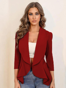 kotty solid single breasted formal women blazer