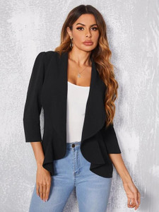 kotty solid single breasted formal women blazer