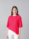 KOTTY Solid Women Scoop Neck Pink T-Shirt