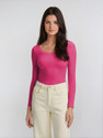 KOTTY Solid Women Scoop Neck Pink T-Shirt