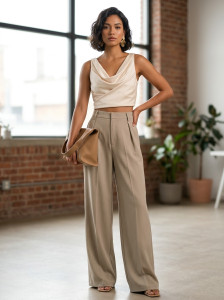 KOTTY Straight Fit Women Beige Trousers
