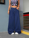 KOTTY Wide Leg Women Dark Blue Jeans
