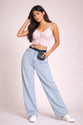 KOTTY Wide Leg Women Light Blue Jeans