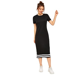 KOTTY Womens Bodycon Solid Midi Dress