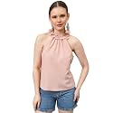 KOTTY Women39s Casual Sleeveless Solid Pink Top