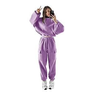 KOTTY Womens Co-Ords Solid Sweatshirt With Sweatpant