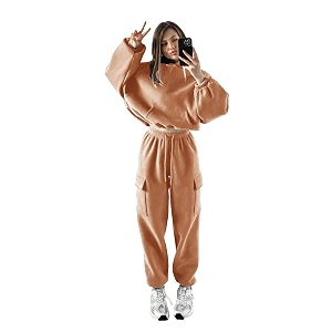 KOTTY Womens Co-Ords Solid Sweatshirt With Sweatpant