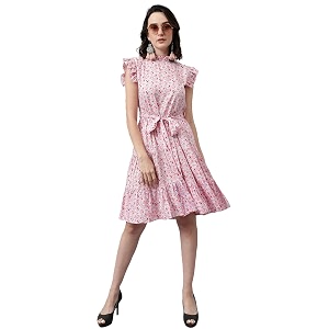 KOTTY Womens Fit and Flare Multicolor Dress