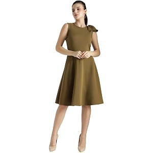 KOTTY Womens Fit And Flare Knee Length
