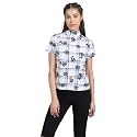 KOTTY Women's Floral Long Sleeve Relaxed Fit Aircraft White Top(Multicolor,5XL)-KTTTOP167_5XL