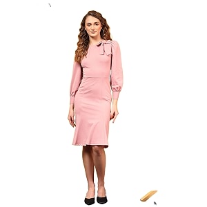 KOTTY Womens Flowy Midi Round Neck Plus