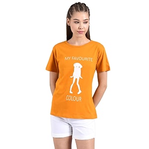 KOTTY Womens Geometric Regular Fit T-Shirt