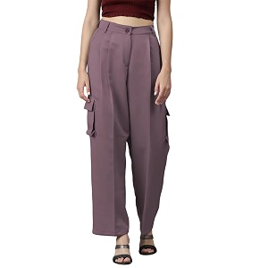 KOTTY Womens High Rise Cotton Blend Relaxed