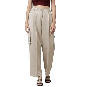 KOTTY Womens High Rise Cotton Blend Relaxed